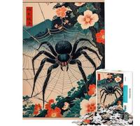 Puzzle de 1000 pièces pour Adolescents araignée estampe Japonaise Ukiyo-e Puzzle pour Adultes Casse-tête Amusant et Humoristique Difficile et Stimulant (Taille 50x75cm)