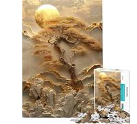 Puzzle de 1000 pièces pour Adolescents Arbre à Feuilles d'or ﹨u Montagnes Puzzle pour Adultes Jeu Pratique d'analyse et de logique Réduction du Stress Cadeau (Dimensions 38x52cm)