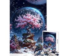 Puzzle de 1000 pièces pour Adolescents Arbre à Fleurs de Cerisier sur Une planète Extraterrestre Jeu de 1000 pièces Idée Cadeau et Jouet Découpe de précision (38x26cm)