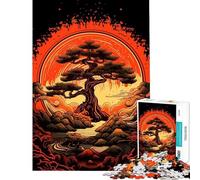 Puzzle de 1000 pièces pour Adolescents Arbre bonsaï dans Un Paysage Japonais Jeu de Puzzle à Faire soi-même pour Adolescents Idéal pour Passer Le Temps à la Maison Interaction Parent-Enfant (38x52cm)