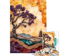 Puzzle de 1000 pièces pour Adolescents Arbre d'améthyste ﹨u Pagode Puzzle pour Adultes Jeu de réflexion Difficile Cadeau pour Amis et Famille (Dimensions 38x52cm)