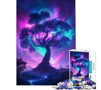 Puzzle de 1000 pièces pour Adolescents Arbre de Vie Cosmique Art Galactique Fantastique défi éducatif Jeu de réflexion Difficile et Stimulant pour Les 14 Ans et Plus (38x52cm)