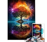 Puzzle de 1000 pièces pour Adolescents Arbre de Vie Cosmique Jeu de réflexion Stimulant et décoration intérieure (Dimensions 75x50cm)