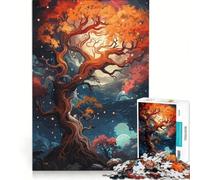 Puzzle de 1000 pièces pour Adolescents Arbre de Vie Cosmique, Jeu Manuel, améliore la mémoire, Cadeau pour Les Amis et la Famille 38x26cm