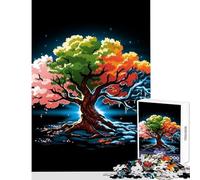Puzzle de 1000 pièces pour Adolescents Arbre des Quatre Saisons Décoration intérieure Jouet Jeu éducatif Collection d'artistes Beaux-Arts Format 50x75cm