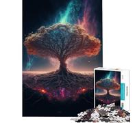 Puzzle de 1000 pièces pour Adolescents Arbre du Monde Yggdrasil Jeu Pratique Apprentissage Jouet Éducatif Cadeau pour Femmes et Hommes Amusant et Humoristique (Dimensions 75x50cm)