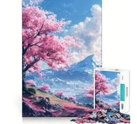 Puzzle de 1000 pièces pour Adolescents Arbre en Fleurs Lofi Tight Fit Jeu Intelligent Activité de détente Cadeau d'anniversaire (38x52cm)