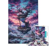 Puzzle de 1000 pièces pour Adolescents Arbre en Forme de sablier sur Une île Flottante Jeu de Puzzle pour Adultes Jeu Manuel Anti-Stress Cadeau Stimulant (Dimensions 38x26cm)