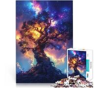 Puzzle de 1000 pièces pour Adolescents Arbre géant avec Ciel néon Fabriqué en Carton pour Les 14 Ans et Plus Jouets stimulants C'est Un pour Toute la Famille。Taille：26x38cm