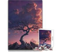 Puzzle de 1000 pièces pour Adolescents : Arbre Nu au Coucher du Soleil Un Jeu Unique et Amusant, Une véritable œuvre d'art à Offrir Dimensions : 50x75cm