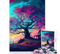 Puzzle de 1000 pièces pour Adolescents Arbre psychédélique Abstrait Jeu éducatif Idée Cadeau et Jouet Jeux relaxants et activités Amusantes à la Maison Dimensions 38x26cm