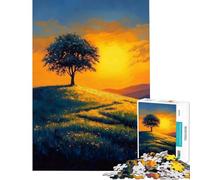 Puzzle de 1000 pièces pour Adolescents Arbre Solitaire au Coucher du Soleil Activités Amusantes à la Maison Cadeau d'anniversaire Jeu Impossible pour Les 14 Ans et Plus (50x75cm)
