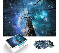 Puzzle de 1000 pièces pour Adolescents Arbre sous Le Ciel étoilé Fait de Bois pour Les 14 Ans et Plus Entraînez Votre Cerveau et Vos Mains Cadeaux de Jeux de Noël。Taille:50x75cm