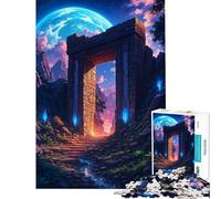 Puzzle de 1000 pièces pour Adolescents Arche de Pierre Mystique avec Lune Puzzle pour Adultes Jeu de réflexion améliore la mémoire Difficile à compléter (Taille 38x52cm)