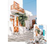 Puzzle de 1000 pièces pour Adolescents Architecture des îles grecques Difficile et Stimulant Décoration Murale Jouet Anti-Stress Convient aux 14 Ans et Plus (50x75cm)