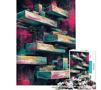 Puzzle de 1000 pièces pour Adolescents Architecture Flottante Puzzle pour Adultes Jouet à Monter soi-même Une œuvre d'art Cadeau Unique pour Un Anniversaire ou Noël (Taille 50x75cm)