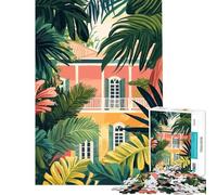 Puzzle de 1000 pièces pour Adolescents Architecture Tropicale de Floride Art Minimaliste Jeu éducatif défi Jouet Relaxant Anti-Stress œuvre d'art Cadeau (Taille 38x26cm)