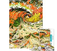 Puzzle de 1000 pièces pour Adolescents Art Abstrait Vagues océaniques Puzzle pour Adultes Jeux en Famille Une œuvre d'art Jeu Stimulant Cadeau (Taille 38x52cm)