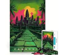 Puzzle de 1000 pièces pour Adolescents Art de Propagande cambodgien Jeu cognitif Cadeau pour des Moments de Calme Décoration de Noël (50x75cm)