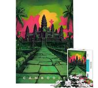 Puzzle de 1000 pièces pour Adolescents Art de Propagande cambodgien Puzzle pour Adultes Jeu de réflexion Une œuvre d'art Cadeau de Noël ou d'anniversaire (Taille 50x75cm)