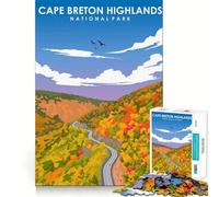Puzzle de 1000 pièces pour Adolescents,Art des Hautes Terres du Cap-Breton,découpe Nette,Jeu cognitif Amusant,Jeu pour Passer Le Temps,décoration de Noël pour la Maison (50x75cm)