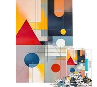 Puzzle de 1000 pièces pour Adolescents Art géométrique Abstrait et coloré Jeu Impossible Jouet éducatif pour se détendre (Taille 38x52cm)