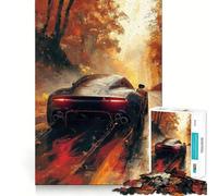 Puzzle de 1000 pièces pour adolescents, Aston Martin noir, art, coupes propres, décoration, entraînement du cerveau, jouet, jeu de paix, (38 x 52 cm)