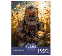 Puzzle De 1000 Pièces pour Adolescents Astronaut and Sunflowers Puzzle, Jouet, Décoration Murale, Défi Difficile, Cadeau pour Les Amis Et La Famille 70x50cm/1000pcs