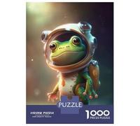 Puzzle De 1000 Pièces pour Adolescents Astronaut Space Frog Puzzle pour Adultes Jeu Manuel Décoration Murale Cadeaux pour Amis Et Famille 70x50cm/1000pcs