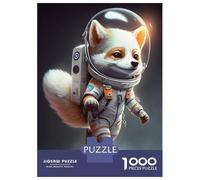 Puzzle De 1000 Pièces pour Adolescents Astronaut Space Wolf Puzzles pour Adultes Jeux Relaxants, Amusants Et Humoristiques, Idéal comme Cadeau 38x26cm/1000pcs