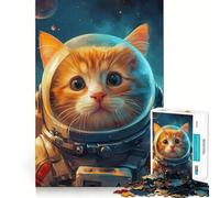 Puzzle de 1000 pièces pour Adolescents Astronaute,Chat Mignon,Dessin animé,Art épuré,Jeu créatif,Jouet,Jeu Relaxant,Cadeau Artistique de Noël (38x26cm)