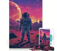 Puzzle de 1000 pièces pour Adolescents Astronaute dans l'espace Jeu Amusant et Facile à Assembler Entraînement Mental Jeu décontracté Décoration de Noël (38x52cm)