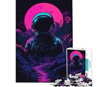 Puzzle de 1000 pièces pour Adolescents Astronaute dans l'espace Voyageur Lunaire ︰ Neon Dreams Un Jeu éducatif et Amusant pour Toute la Famille (14 Ans et Plus) Dimensions 38x52cm