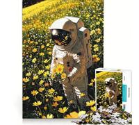 Puzzle de 1000 pièces pour Adolescents Astronaute dans Un Champ de Fleurs, décoration Murale, pour s'amuser en Famille, renforcer Les Liens d'amour Entre Les Couples 38x26cm