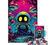 Puzzle de 1000 pièces pour Adolescents Astronaute dans Une forêt de Champignons psychédélique Jeu Manuel pour Adultes Décoration intérieure Interaction Parent-Enfant (Dimensions 38x52cm)