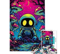 Puzzle de 1000 pièces pour Adolescents Astronaute dans Une forêt de Champignons psychédélique Puzzle pour Adultes Jeux Amusants améliore la mémoire Cadeaux Uniques d'anniversaire et de Noël (50x75cm)