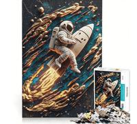 Puzzle de 1000 pièces pour Adolescents Astronaute dans Une fusée, Jeu éducatif, améliore la mémoire, Cadeau Stimulant 50x75cm