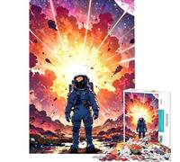 Puzzle de 1000 pièces pour Adolescents Astronaute Devant Une Explosion Cosmique Jeu éducatif et Stimulant Jouet Relaxant Anti-Stress œuvre d'art Cadeau (Taille 38x26cm)