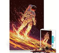 Puzzle de 1000 pièces pour Adolescents Astronaute en Flammes Jeu Amusant et Facile à Assembler Idéal pour stimuler l'esprit,se divertir et Passer Un Bon Moment Décoration de Noël (38x26cm)