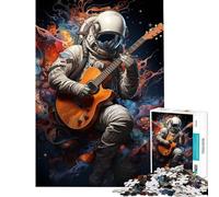 Puzzle de 1000 pièces pour Adolescents Astronaute Jouant de la Guitare Stimule Le Cerveau Apprentissage et Jouet éducatif Décoration Murale Convient aux Personnes de 14 Ans et Plus 50x75cm
