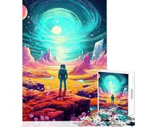 Puzzle de 1000 pièces pour Adolescents Astronaute Perdu sur Une planète Extraterrestre Jeu Anti-Stress Idée Cadeau Jeu Familial pour stimuler Votre Cerveau et Votre dextérité Dimensions 38x26cm