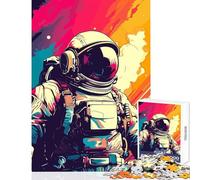 Puzzle de 1000 pièces pour Adolescents Astronaute Pop Art Décoration intérieure Jouet Amusant Jeu Pratique pour Partager Un Moment Complice Parent-Enfant Dimensions 38x52cm