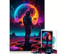 Puzzle de 1000 pièces pour Adolescents Astronaute regardant l'horizon Jeu Amusant et Facile à Assembler Idéal pour Un entraînement cérébral et des Moments de détente Décoration de Noël (50x75cm)
