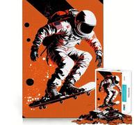 Puzzle de 1000 pièces pour Adolescents : Astronaute,Skateboard,articulations Lisses,Jeu Amusant et Stimulant pour l'esprit,idéal pour Un Moment de détente et de créativité,à décorer pour Noël 38x52cm