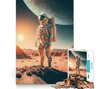 Puzzle de 1000 pièces pour Adolescents,Astronaute sur Une Nouvelle planète,découpe Lisse,Jeu de logique,Moment de détente,Cadeau d'anniversaire (50x75cm)
