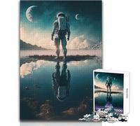 Puzzle de 1000 pièces pour Adolescents:Astronaute sur Une Nouvelle planète Un Passe-Temps paisible et satisfaisant Assemblage Parfait Découpe de précision Dimensions:38x52cm