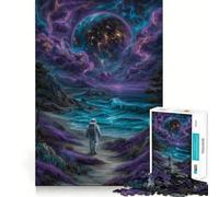 Puzzle de 1000 pièces pour Adolescents Astronaute sur Une Plage Extraterrestre Jeu créatif et créatif Cadeau de Noël Artistique (38x26cm)