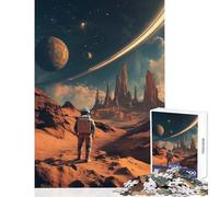 Puzzle de 1000 pièces pour Adolescents Astronaute sur Une planète Extraterrestre Jeu éducatif Cadeau d'anniversaire Collection d'artistes Beaux-Arts Format 38x52cm