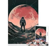 Puzzle de 1000 pièces pour Adolescents Astronaute sur Une planète Extraterrestre Jeux relaxants Décoration Murale Jouet pour la Maison Interaction Parent-Enfant (38x52cm)