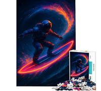 Puzzle de 1000 pièces pour Adolescents Astronaute Surfant sur Une Vague Cosmique Jeu éducatif et Stimulant pour Femmes (75x50cm)